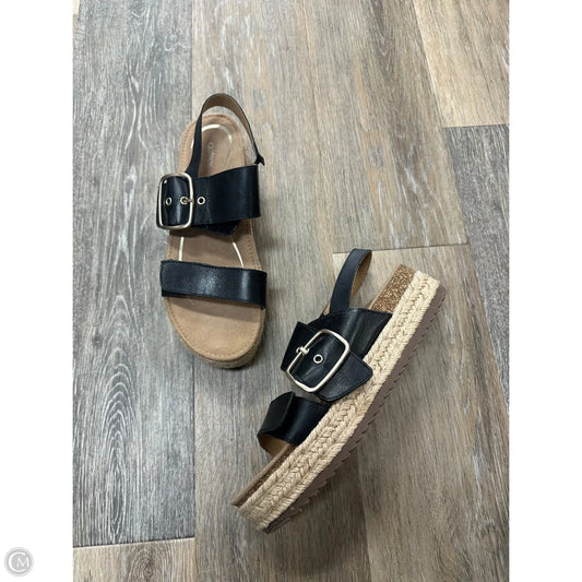 Sandals Heels Platform By Aetrex In Black, Size: 9