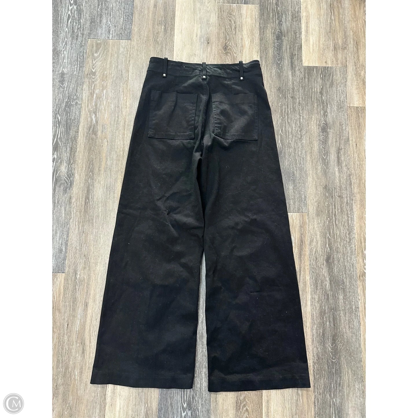 Jeans Wide Leg By Zara In Black Denim, Size: 10