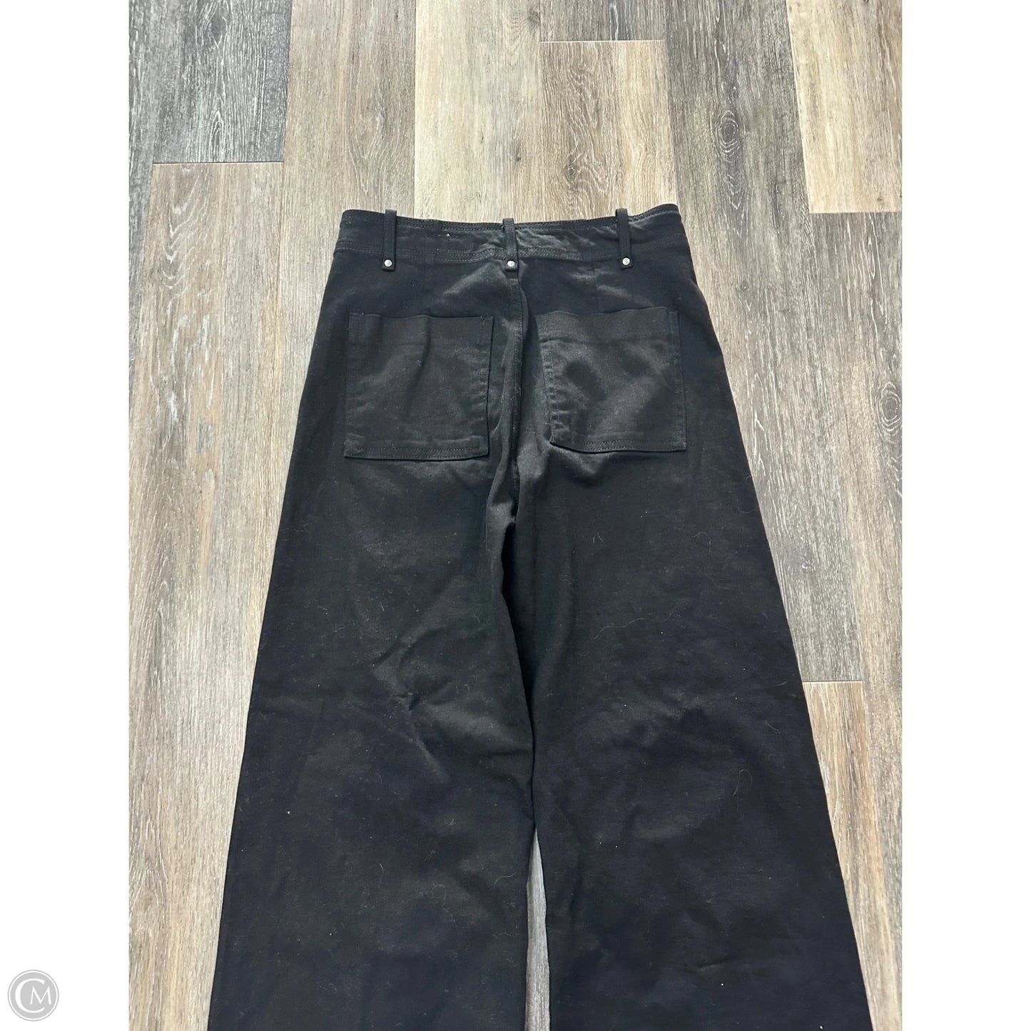 Jeans Wide Leg By Zara In Black Denim, Size: 10
