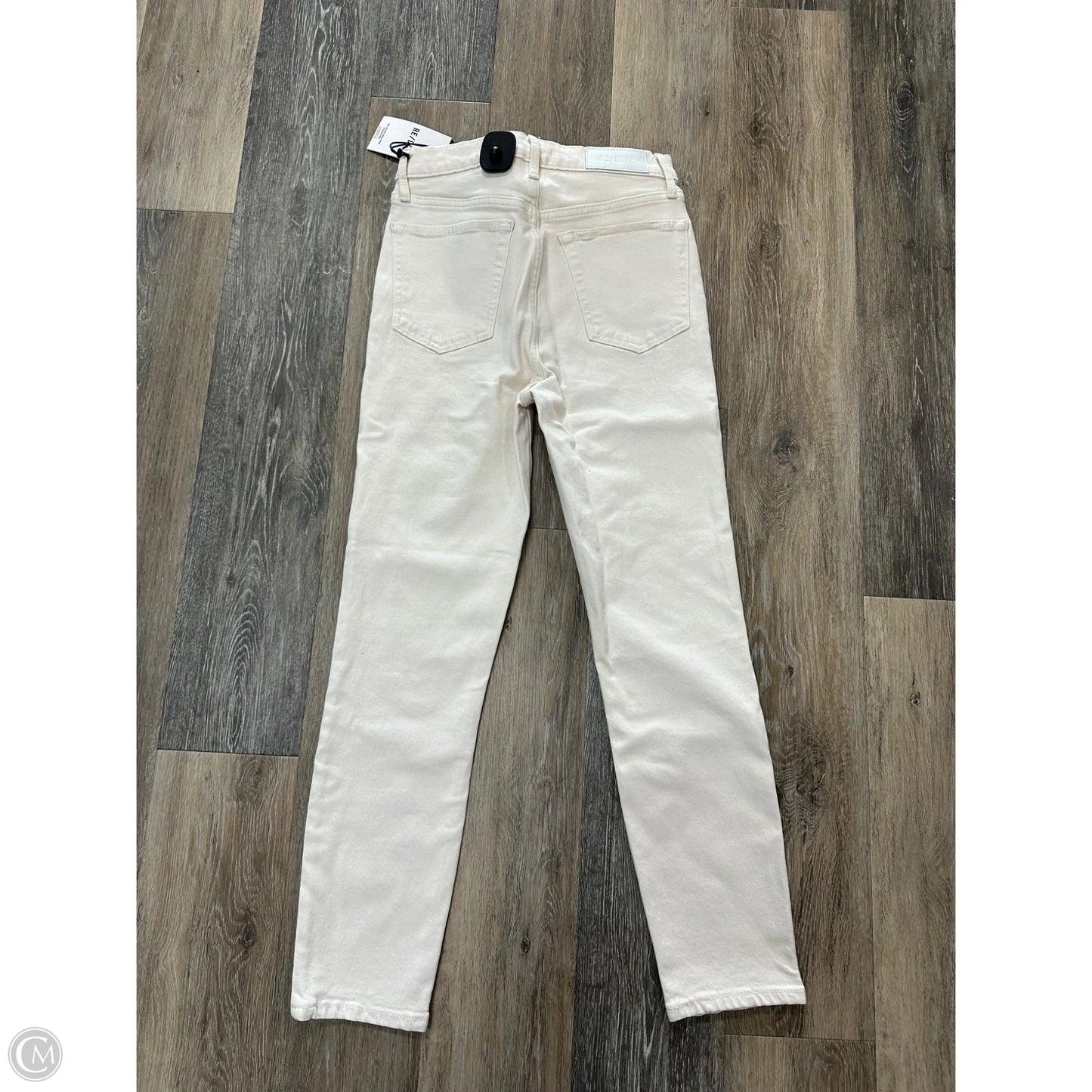 Jeans Straight By RE/DONE In Cream Denim, Size: 6