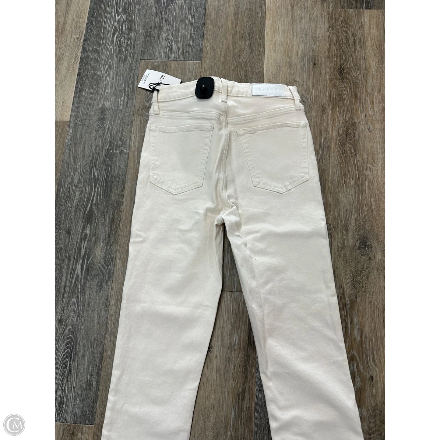 Jeans Straight By RE/DONE In Cream Denim, Size: 6