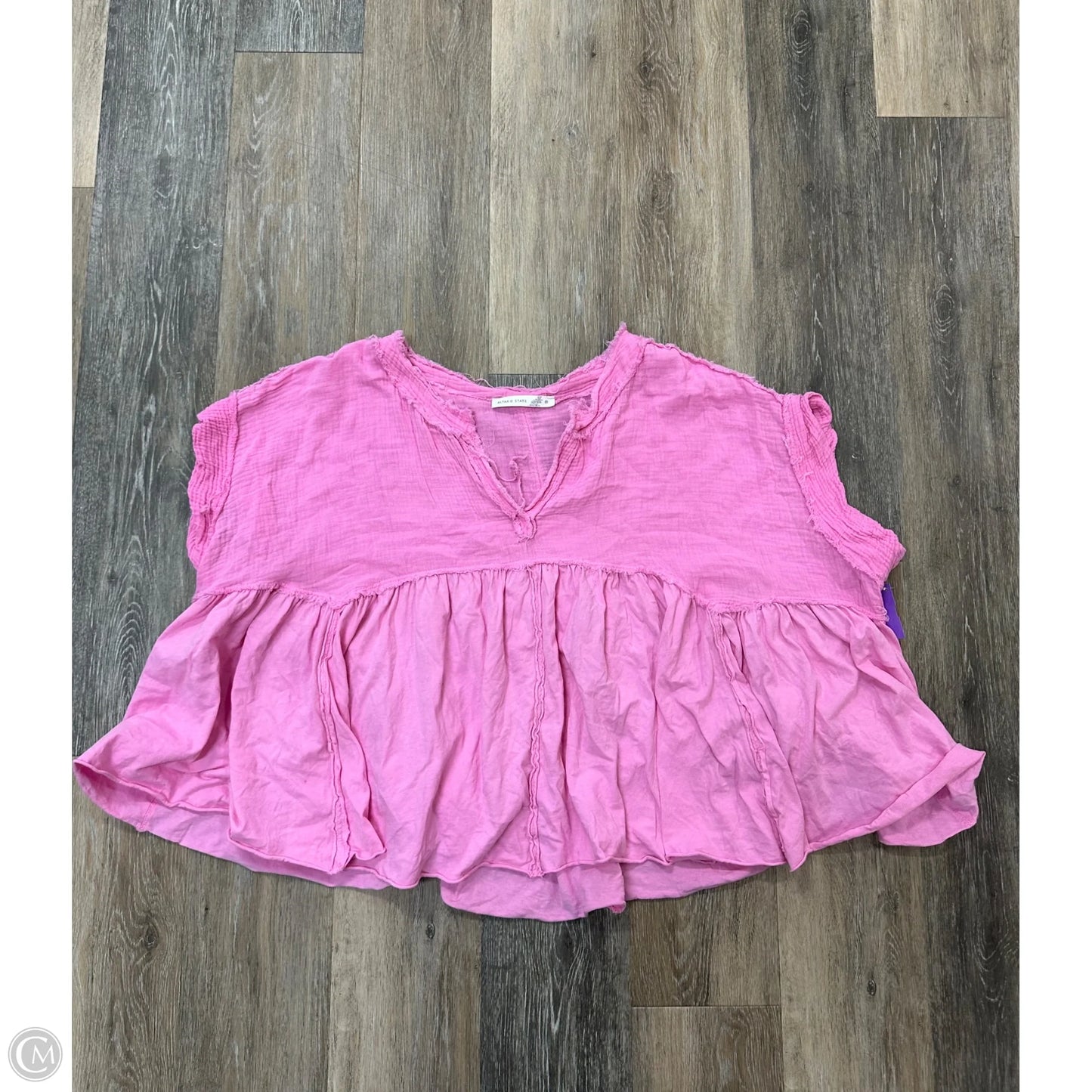 Blouse Short Sleeve By Altard State In Pink, Size: M