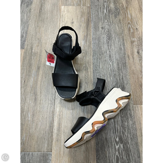 Sandals Heels Platform By Sorel In Black & Cream, Size: 9