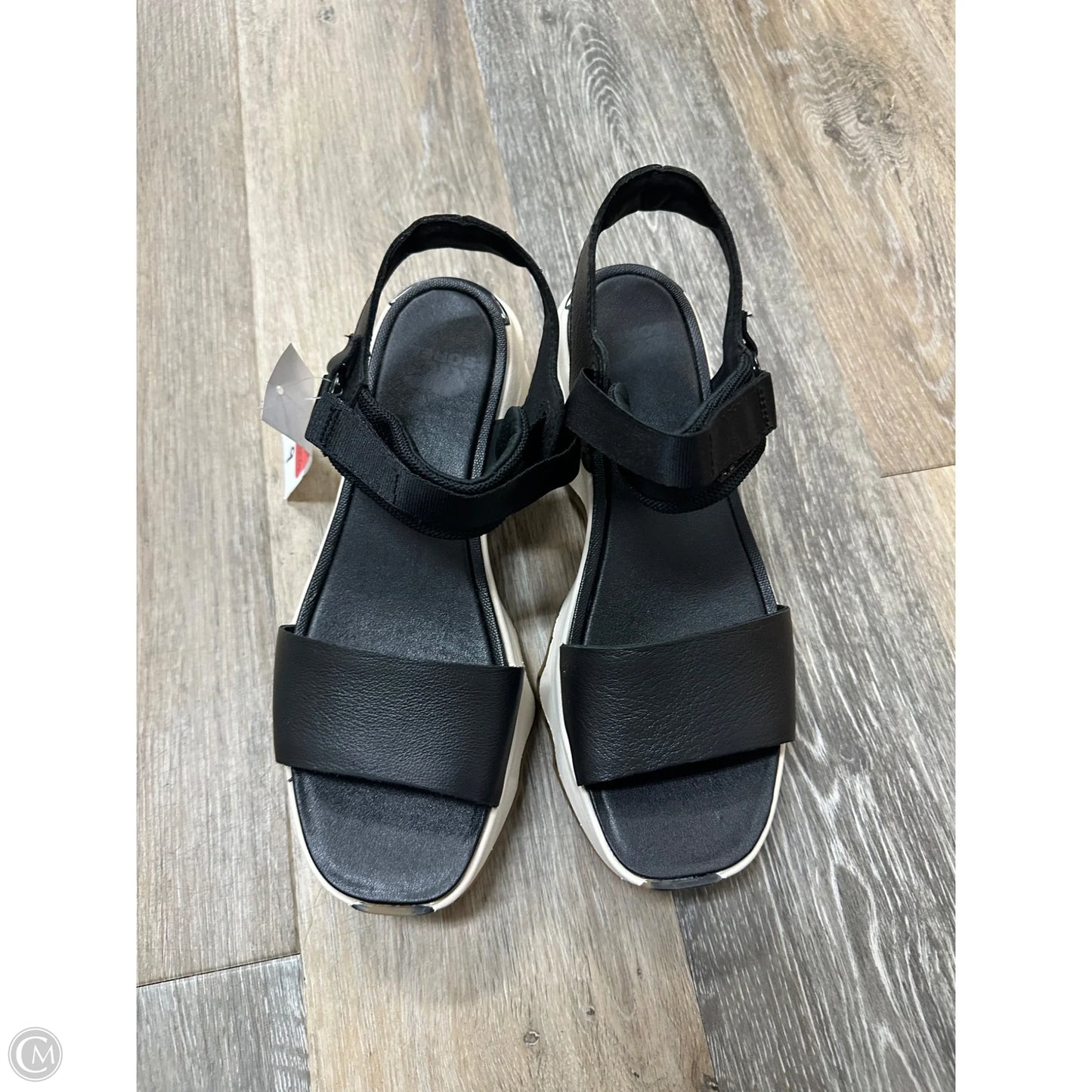 Sandals Heels Platform By Sorel In Black & Cream, Size: 9