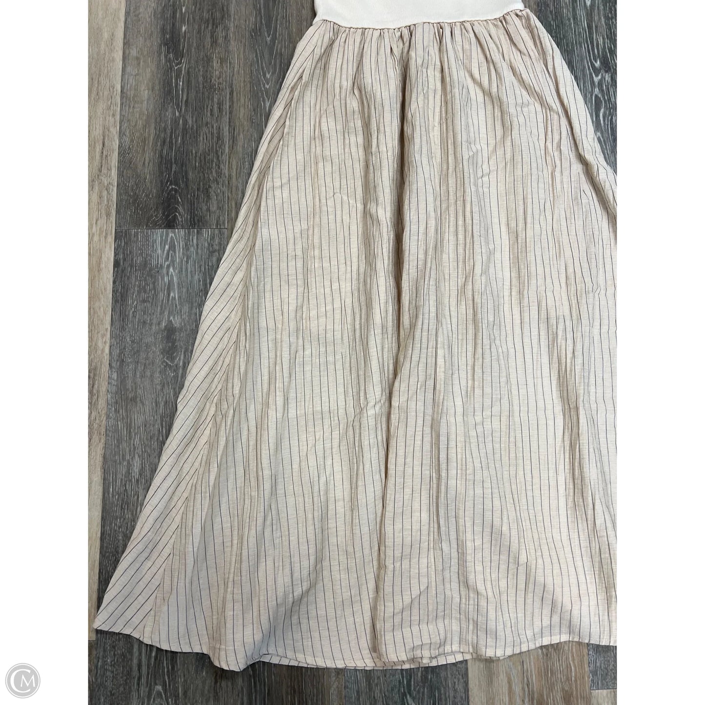 -Dress Casual Midi By Mine In Striped Pattern, Size: M