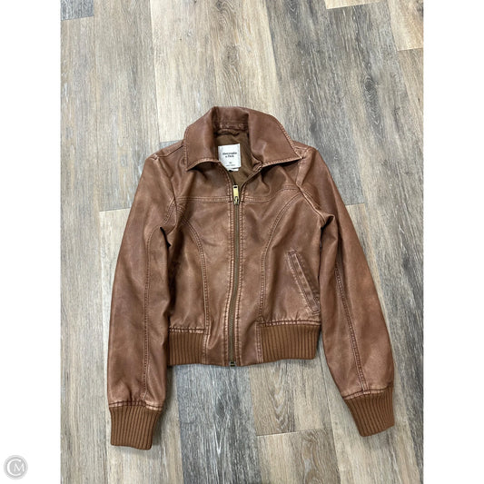 Jacket Moto By Abercrombie And Fitch In Brown, Size: Xs