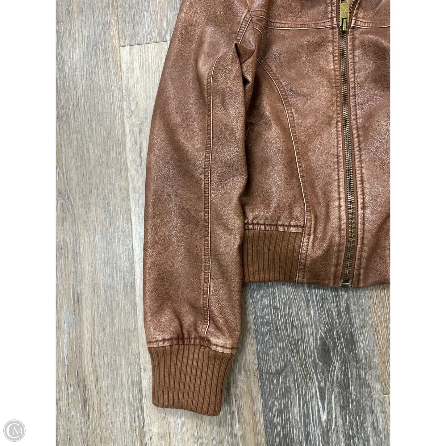Jacket Moto By Abercrombie And Fitch In Brown, Size: Xs
