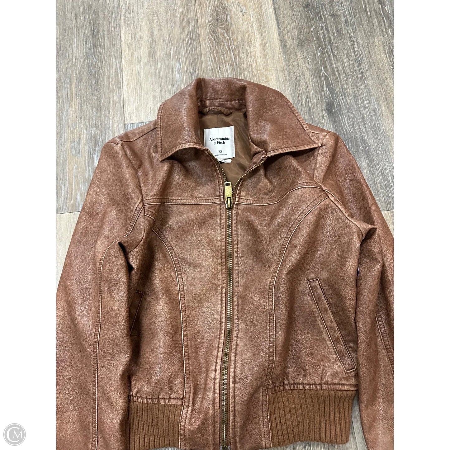 Jacket Moto By Abercrombie And Fitch In Brown, Size: Xs