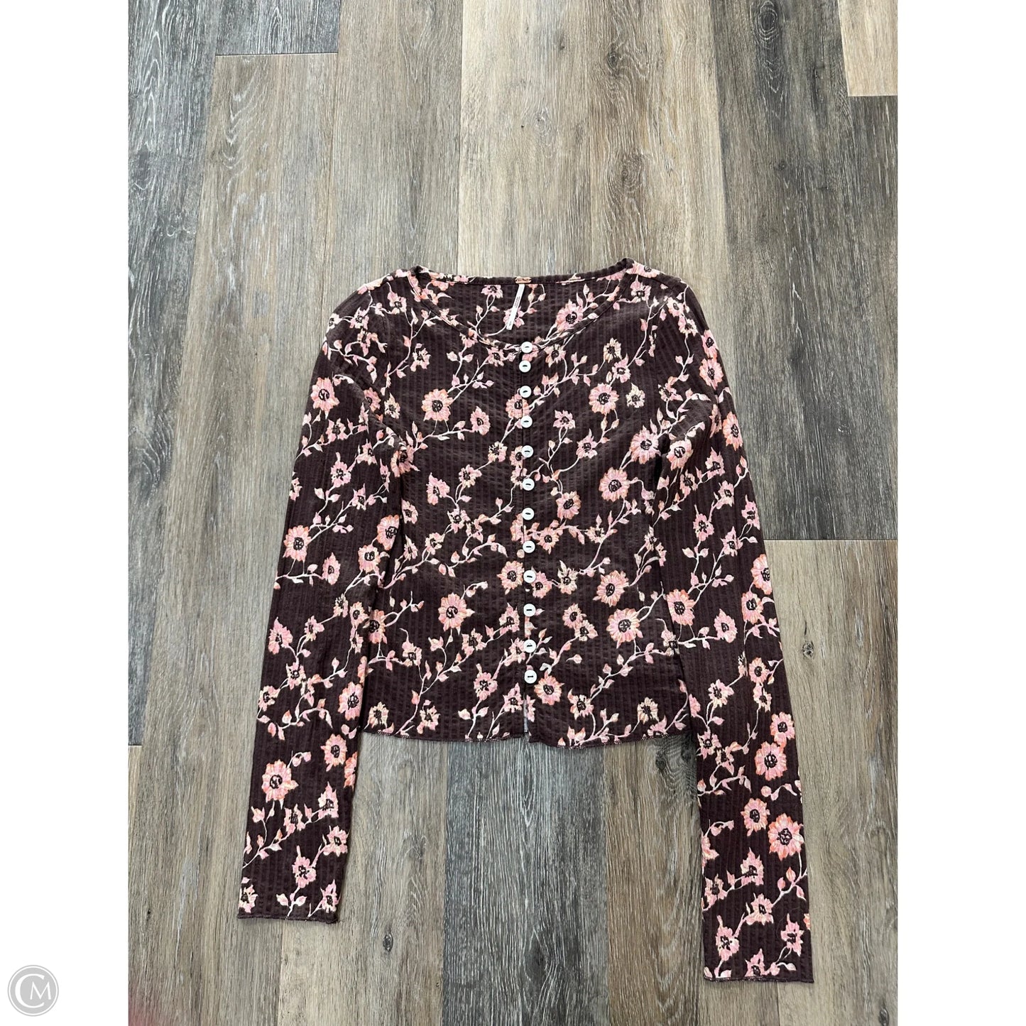 Top Long Sleeve By Free People In Floral Print, Size: S