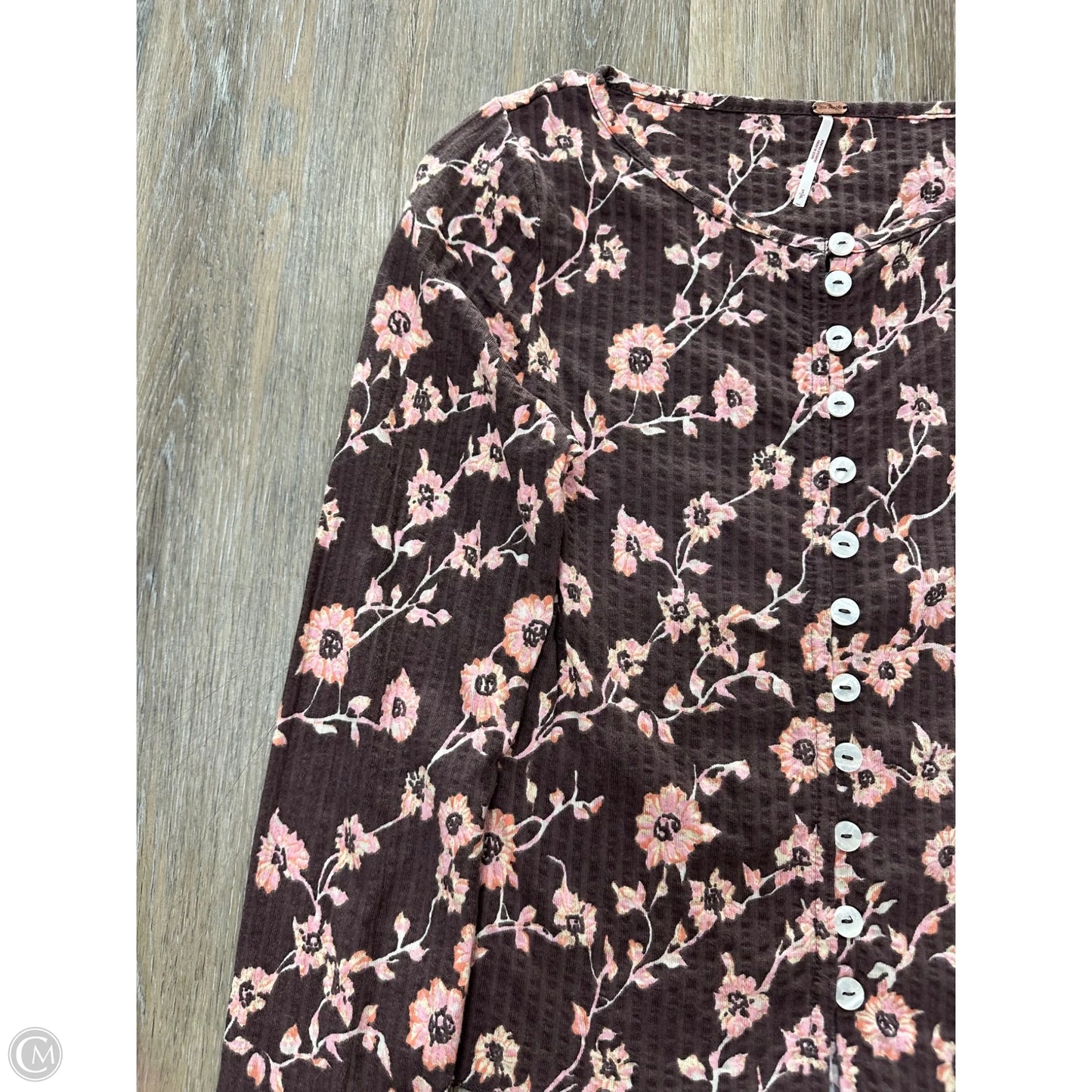 Top Long Sleeve By Free People In Floral Print, Size: S