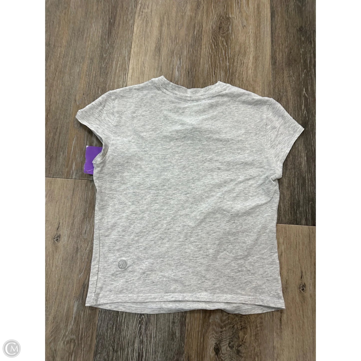 Athletic Top Short Sleeve By Lululemon In Grey, Size: Xs