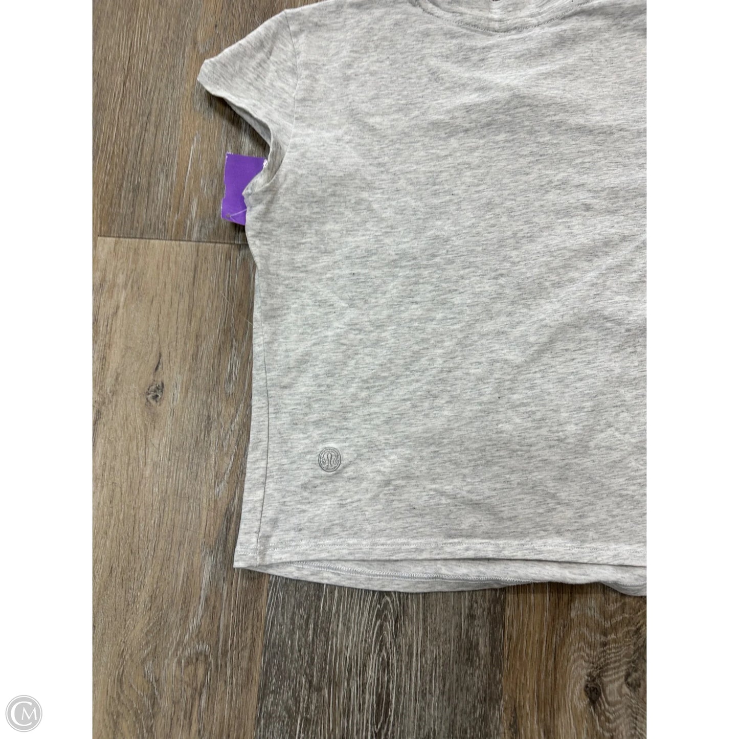 Athletic Top Short Sleeve By Lululemon In Grey, Size: Xs