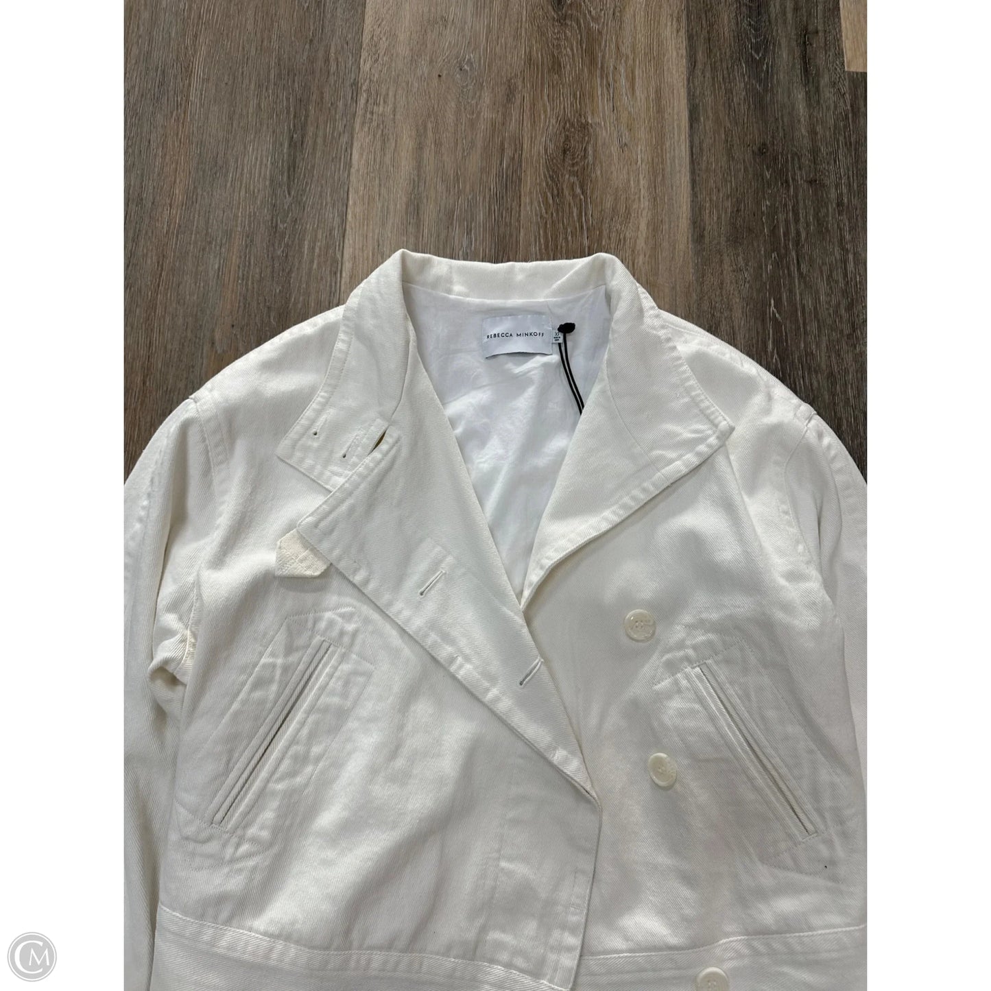 Jacket Designer By Rebecca Minkoff In Cream Denim, Size: Xs