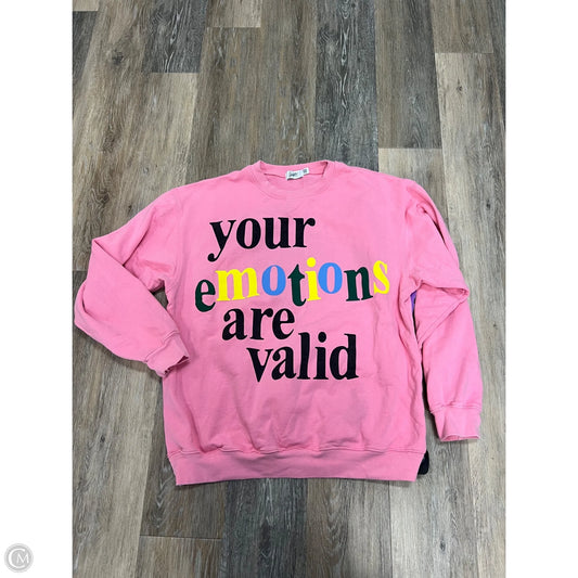 Sweatshirt Crewneck By Mayfair In Pink, Size: Osfm