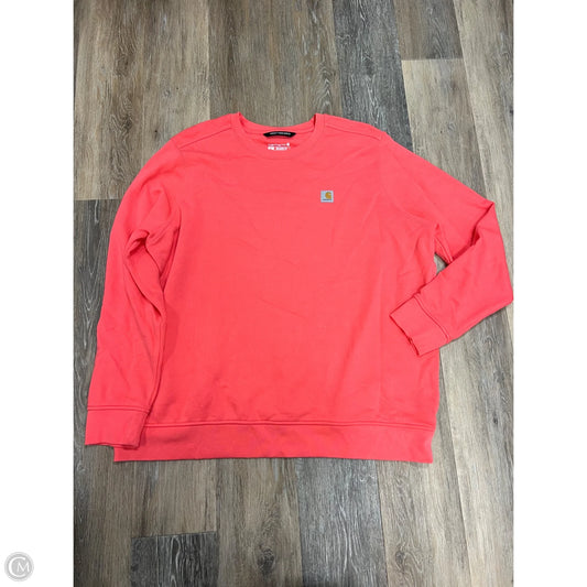 Athletic Sweatshirt Crewneck By Carhartt In Coral, Size: Xl