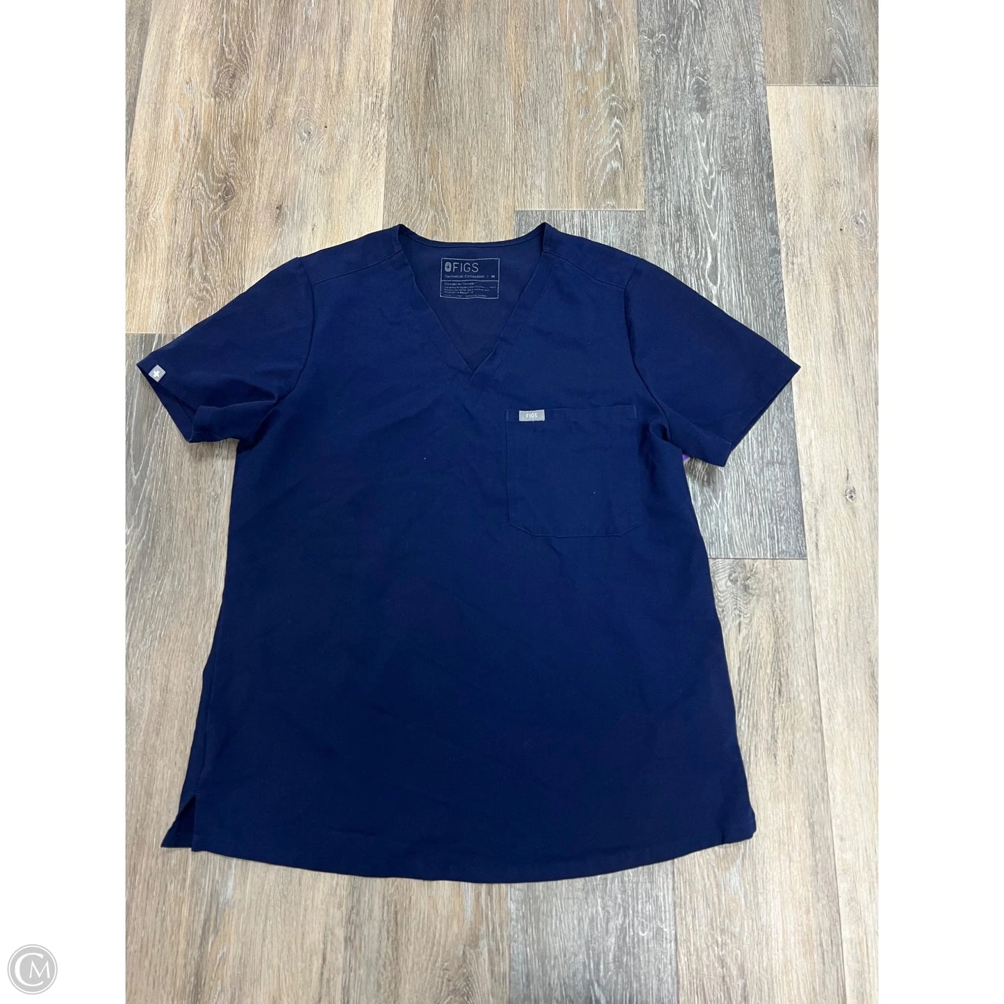 Scrub Top Short Sleeve By Figs In Blue, Size: M