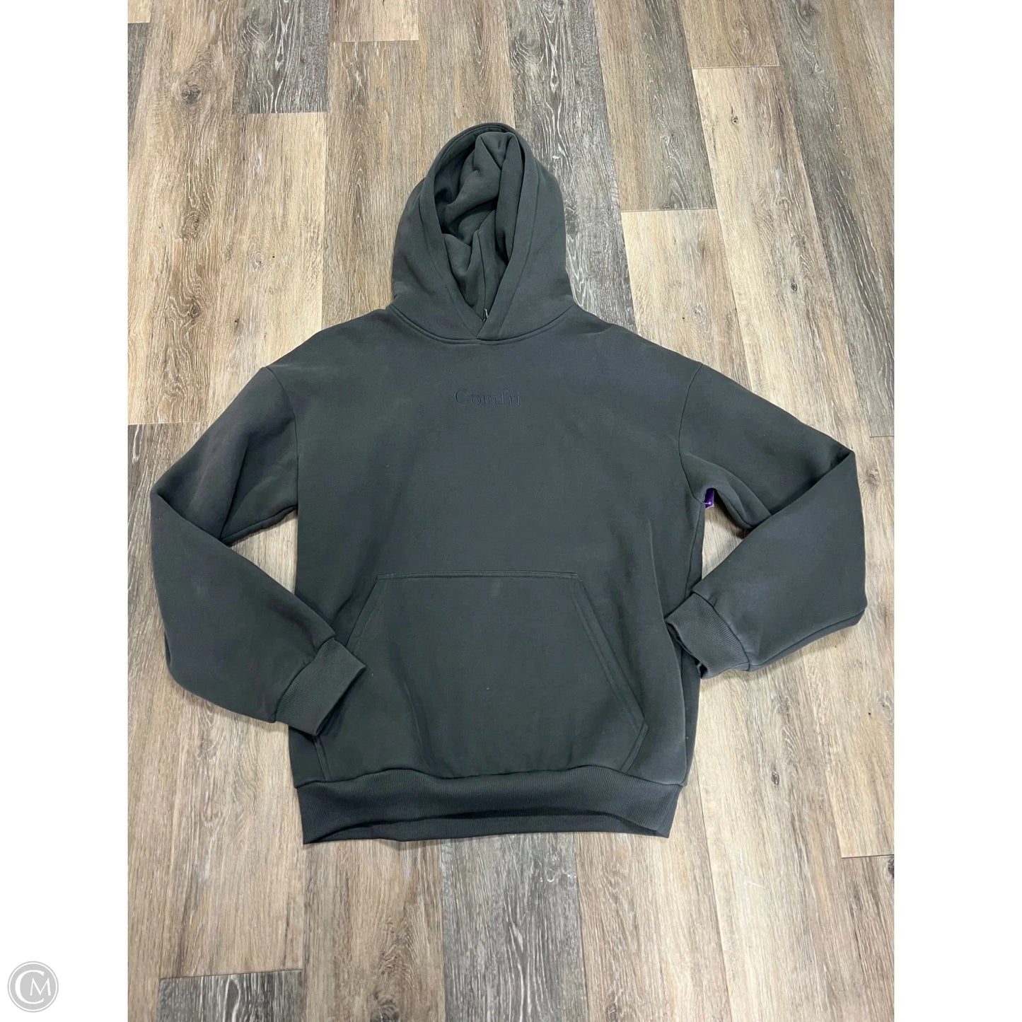 Athletic Sweatshirt Hoodie By Comfrt In Grey, Size: M