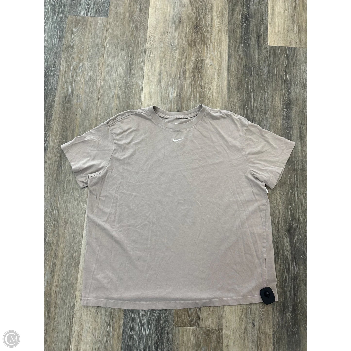 Athletic Top Short Sleeve By Nike Apparel In Tan, Size: L