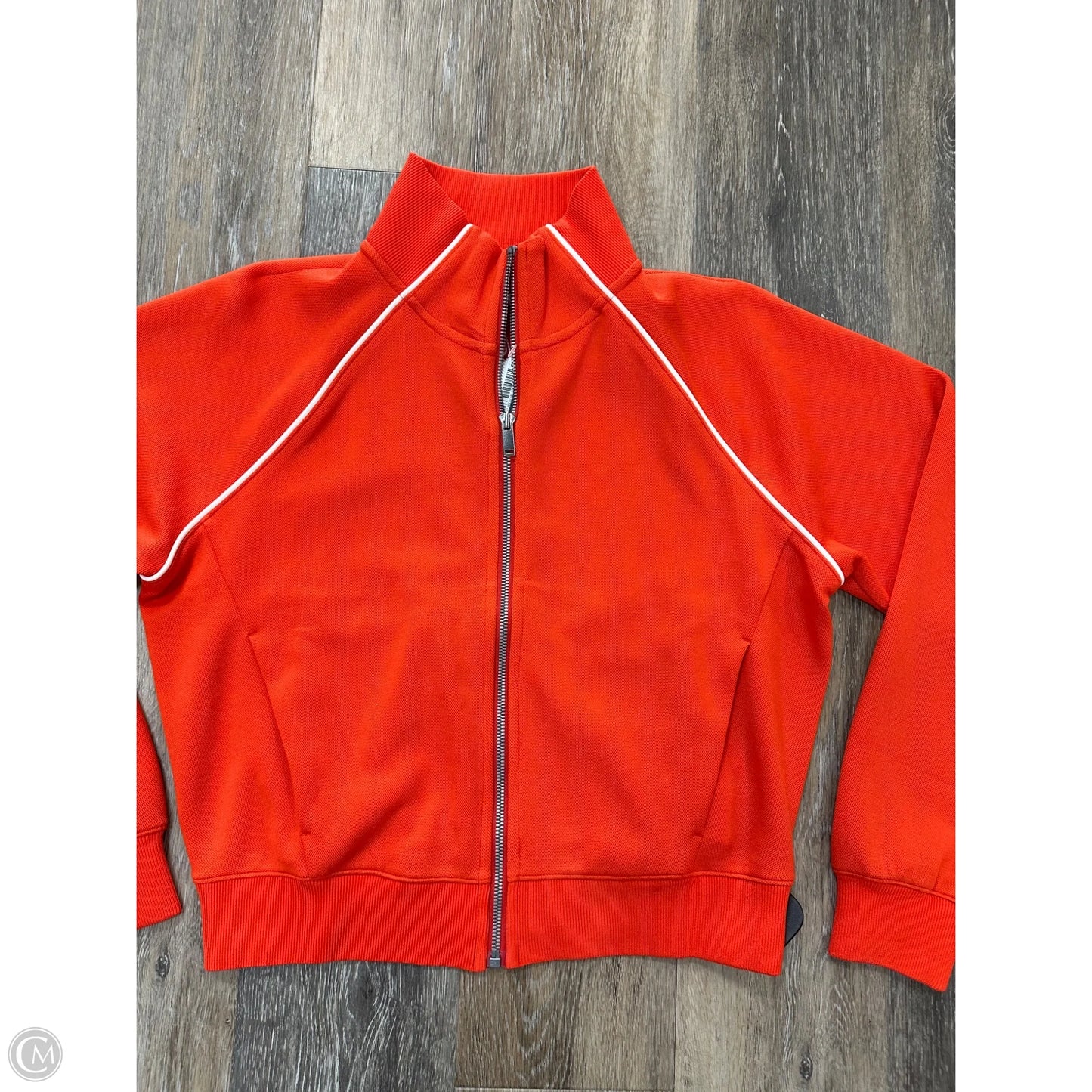 Athletic Top Long Sleeve Collar By Spanx In Orange, Size: S