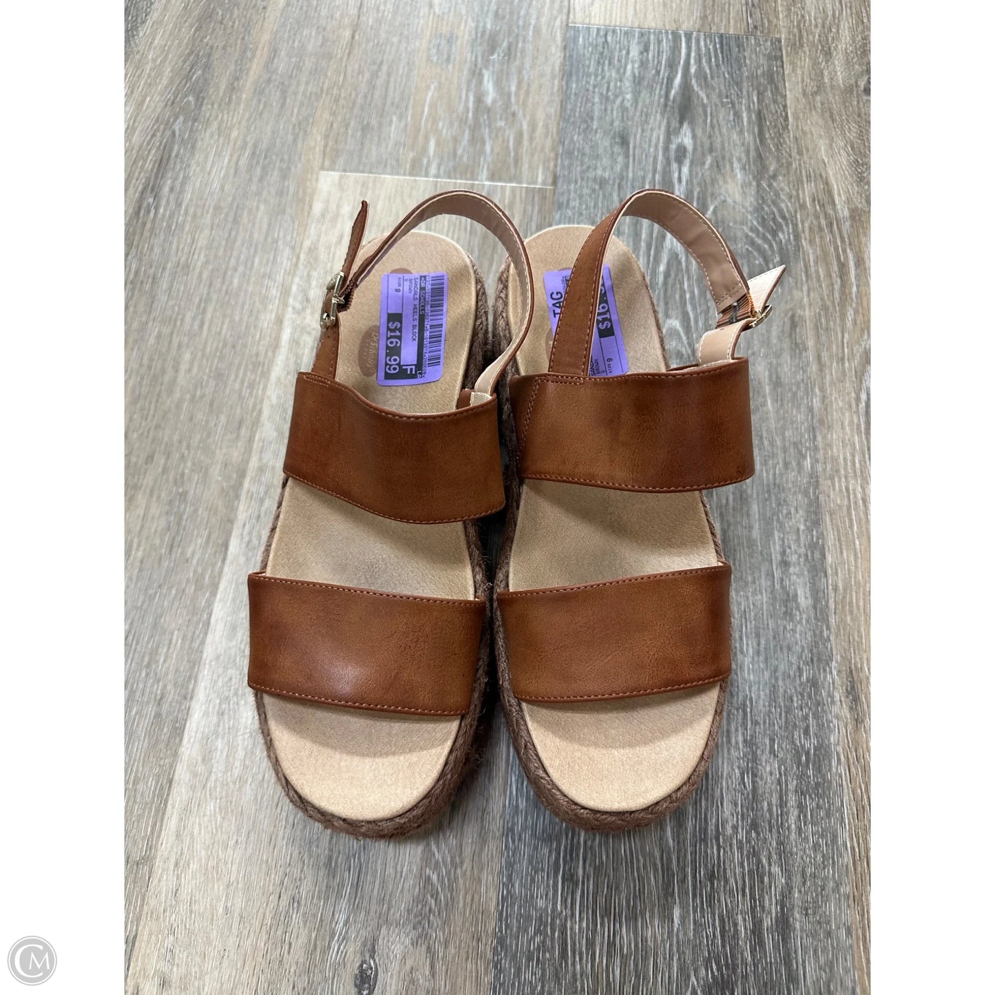 Sandals Heels Block By Dr Scholls In Brown, Size: 9