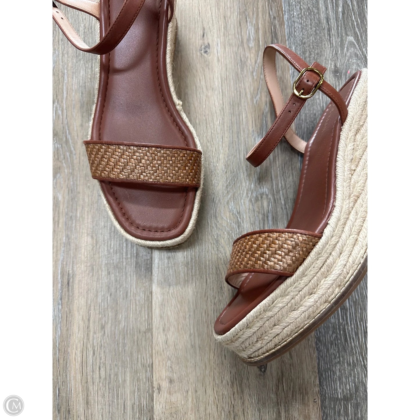Sandals Heels Wedge By Cole-haan In Brown, Size: 10