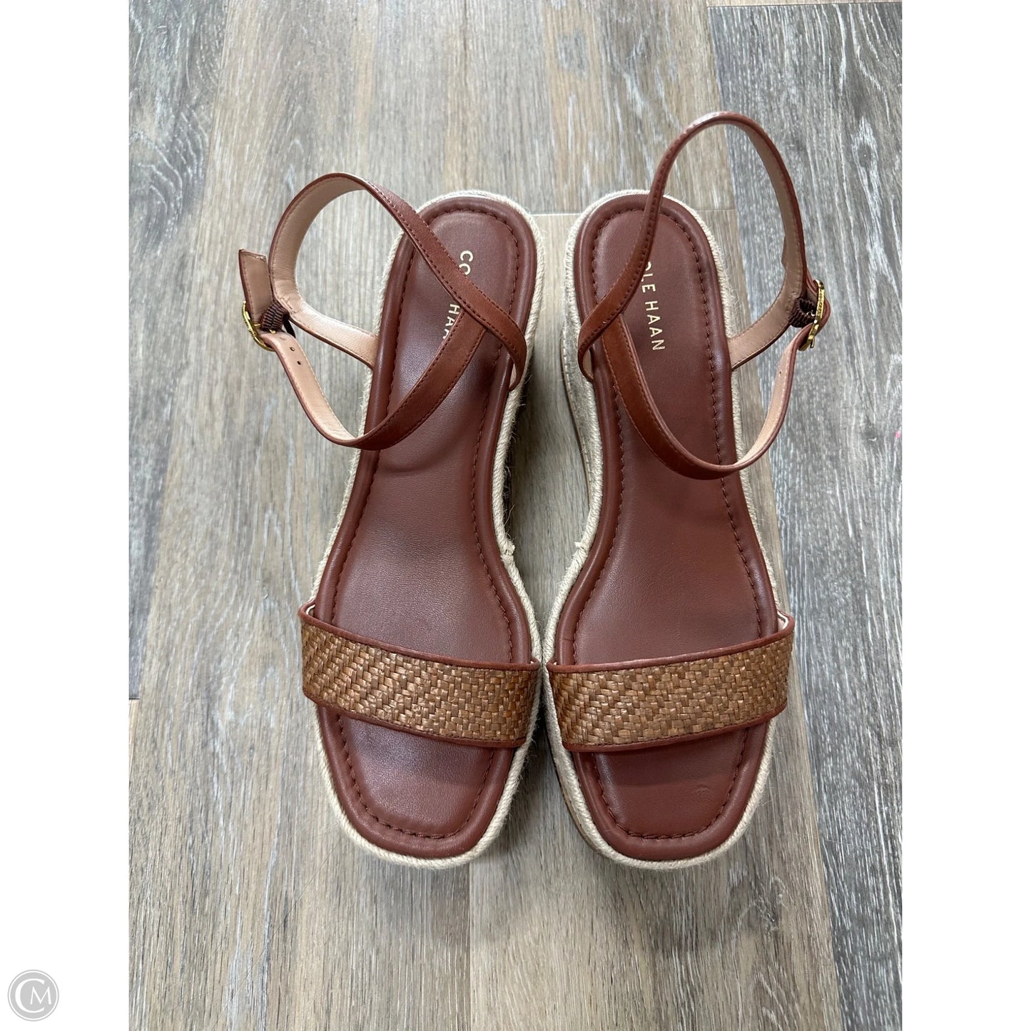 Sandals Heels Wedge By Cole-haan In Brown, Size: 10
