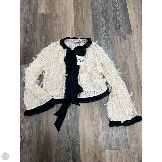 Sweater Cardigan By Zara In Cream, Size: S