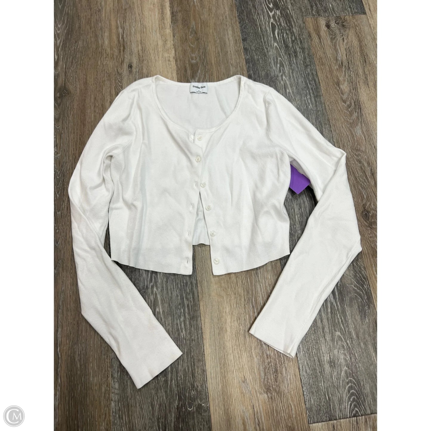 Sweater Cardigan By Sunday Best In White, Size: M