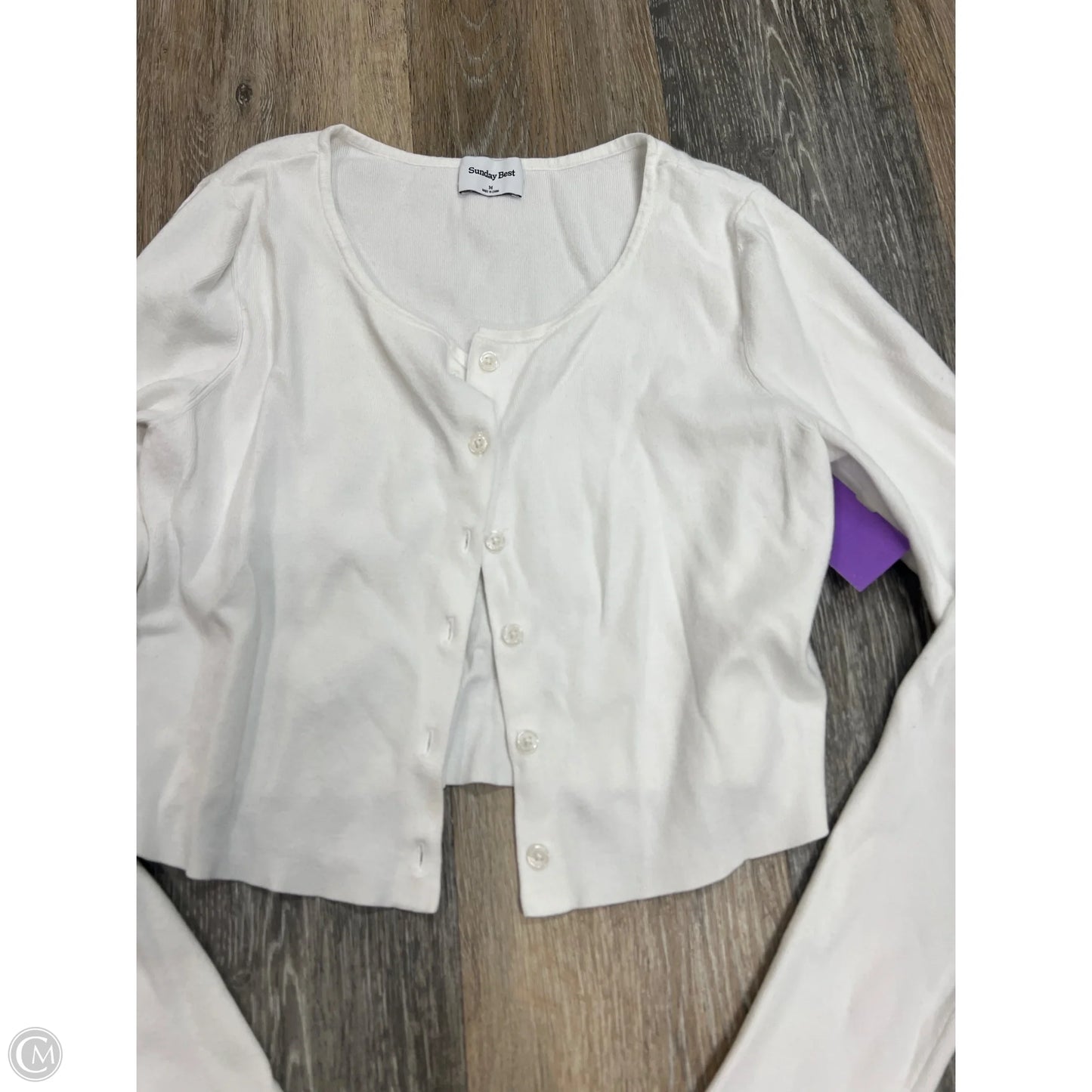 Sweater Cardigan By Sunday Best In White, Size: M