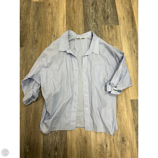 Blouse Long Sleeve By Zara In Blue, Size: S
