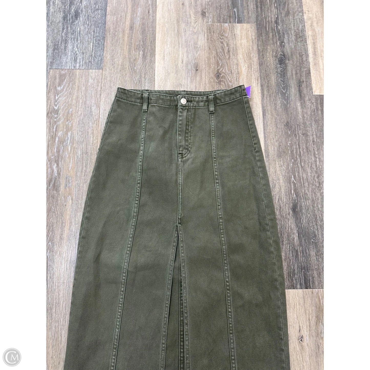 Skirt Midi By Miou Muse In Green Denim, Size: M