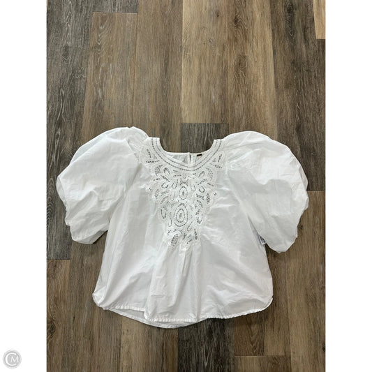 Blouse Short Sleeve By Free People In White, Size: S