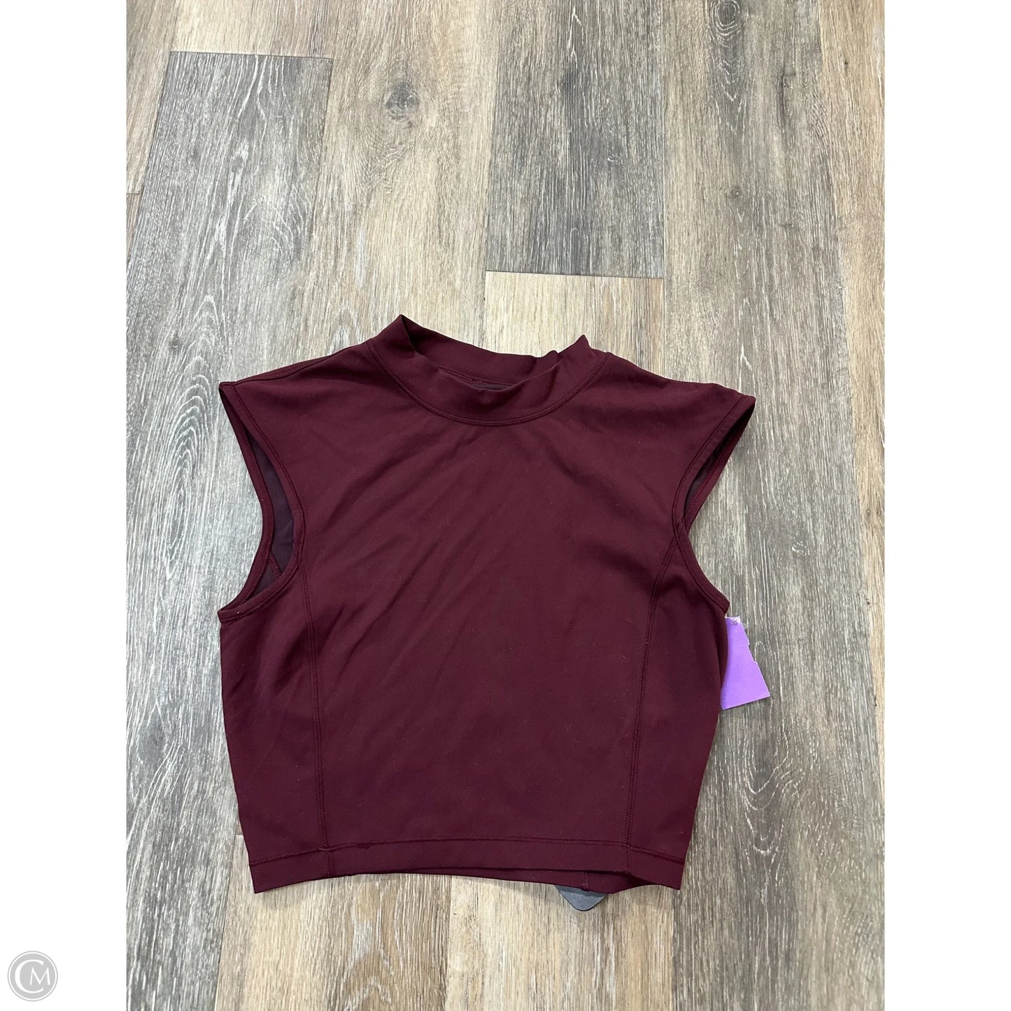 Athletic Top Short Sleeve By Lululemon In Maroon, Size: S