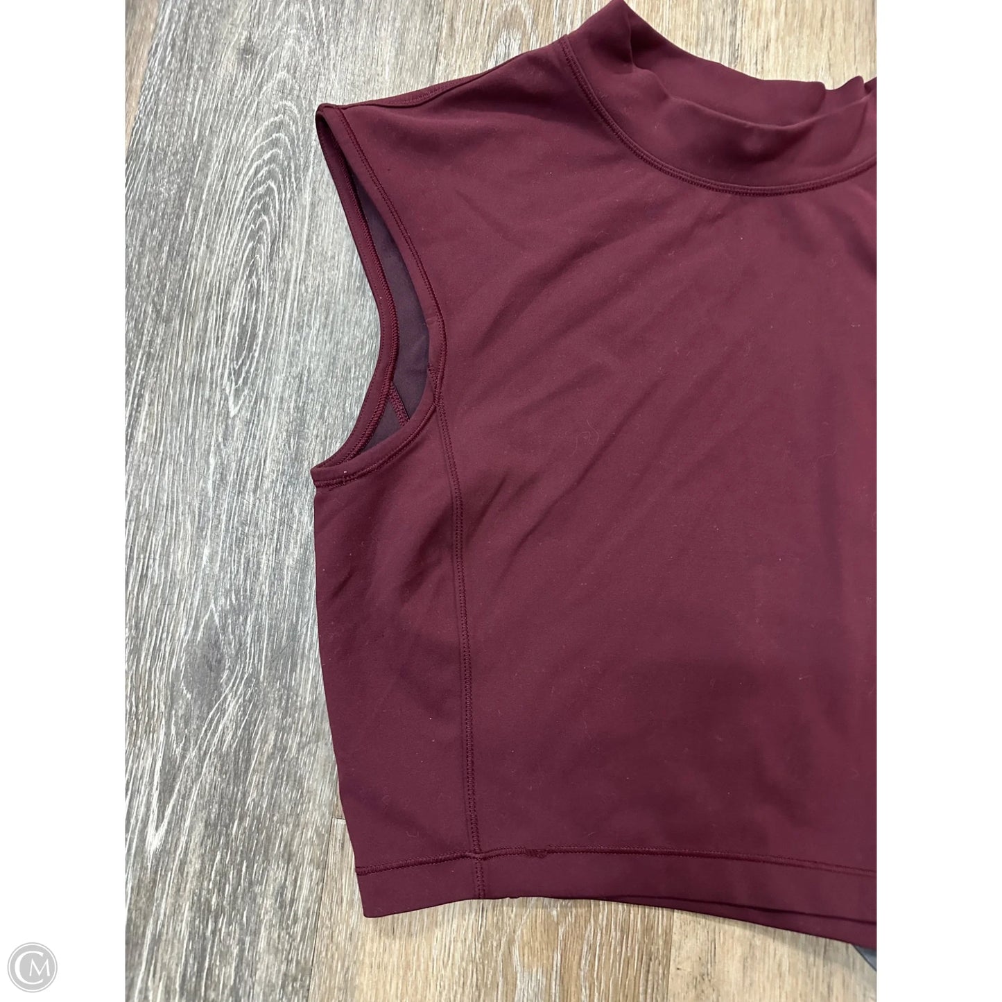 Athletic Top Short Sleeve By Lululemon In Maroon, Size: S