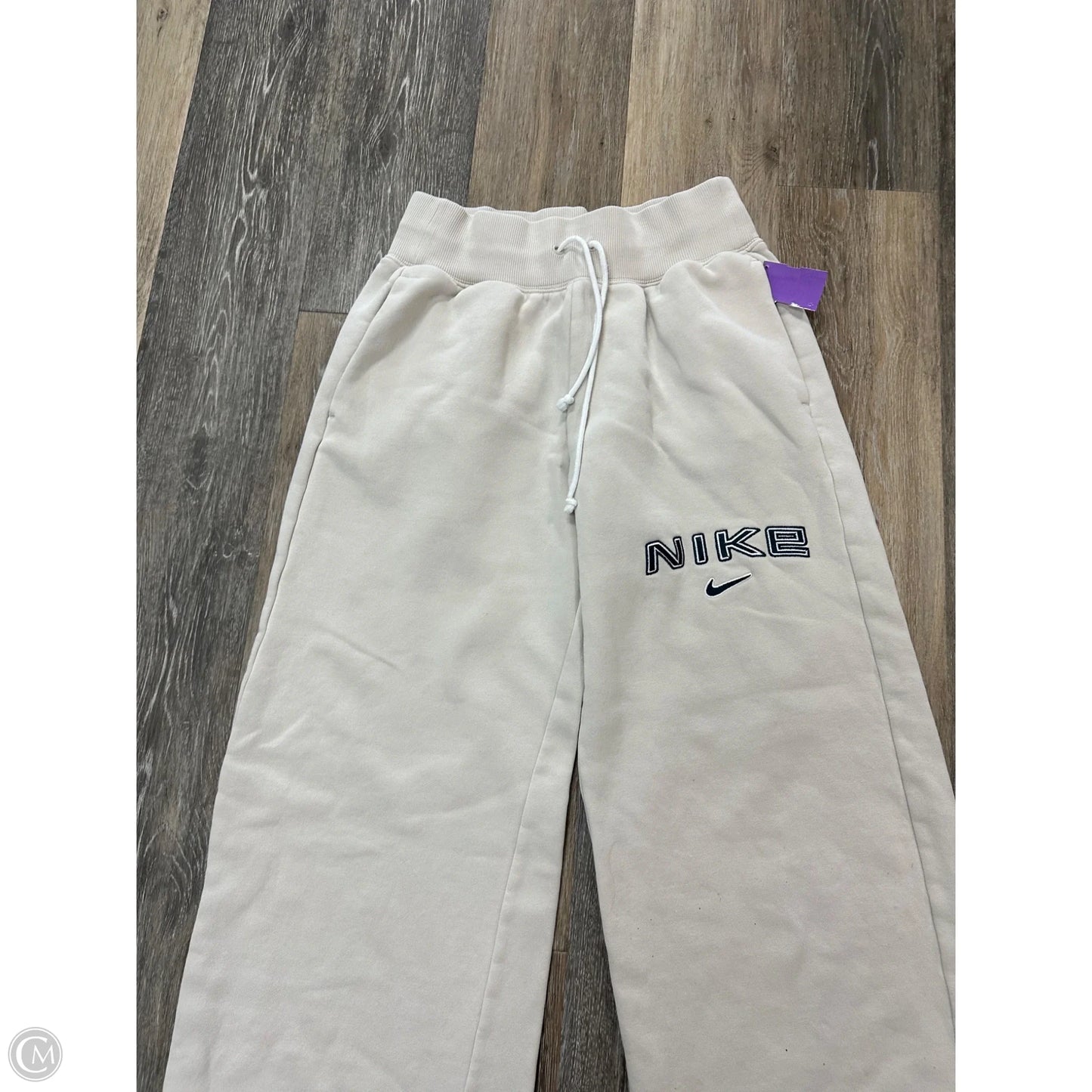 Athletic Pants By Nike Apparel In Cream, Size: S