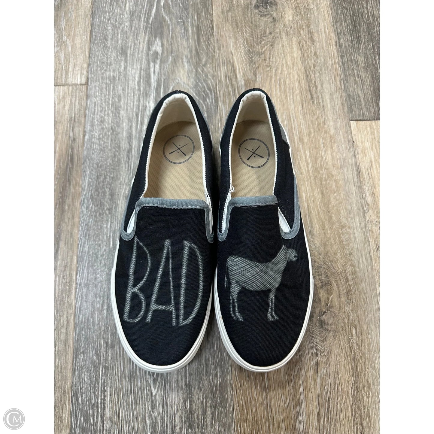 Shoes Flats By Innkas In Black & Grey, Size: 7.5