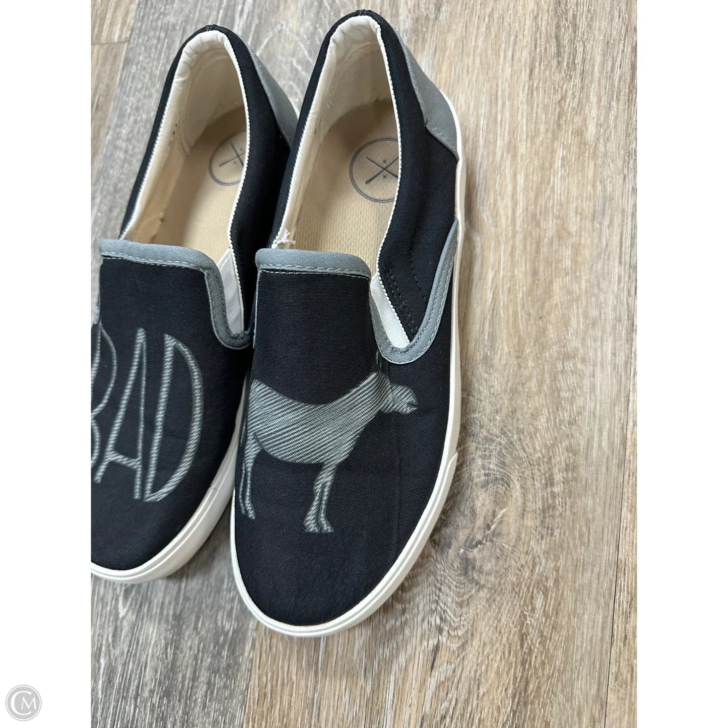 Shoes Flats By Innkas In Black & Grey, Size: 7.5