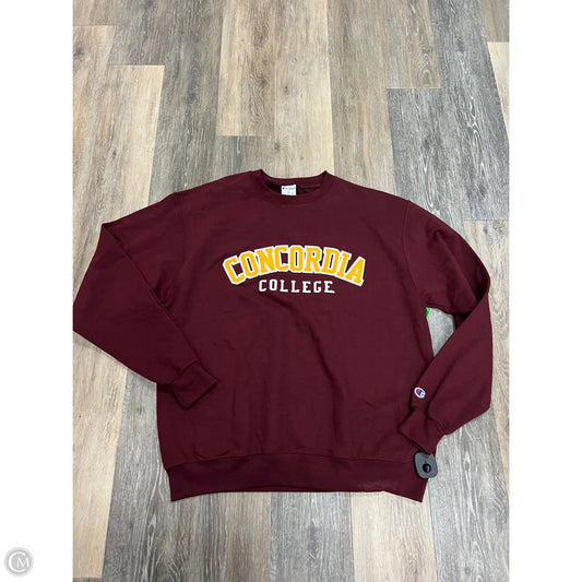 Athletic Sweatshirt Crewneck By Champion In Maroon, Size: L