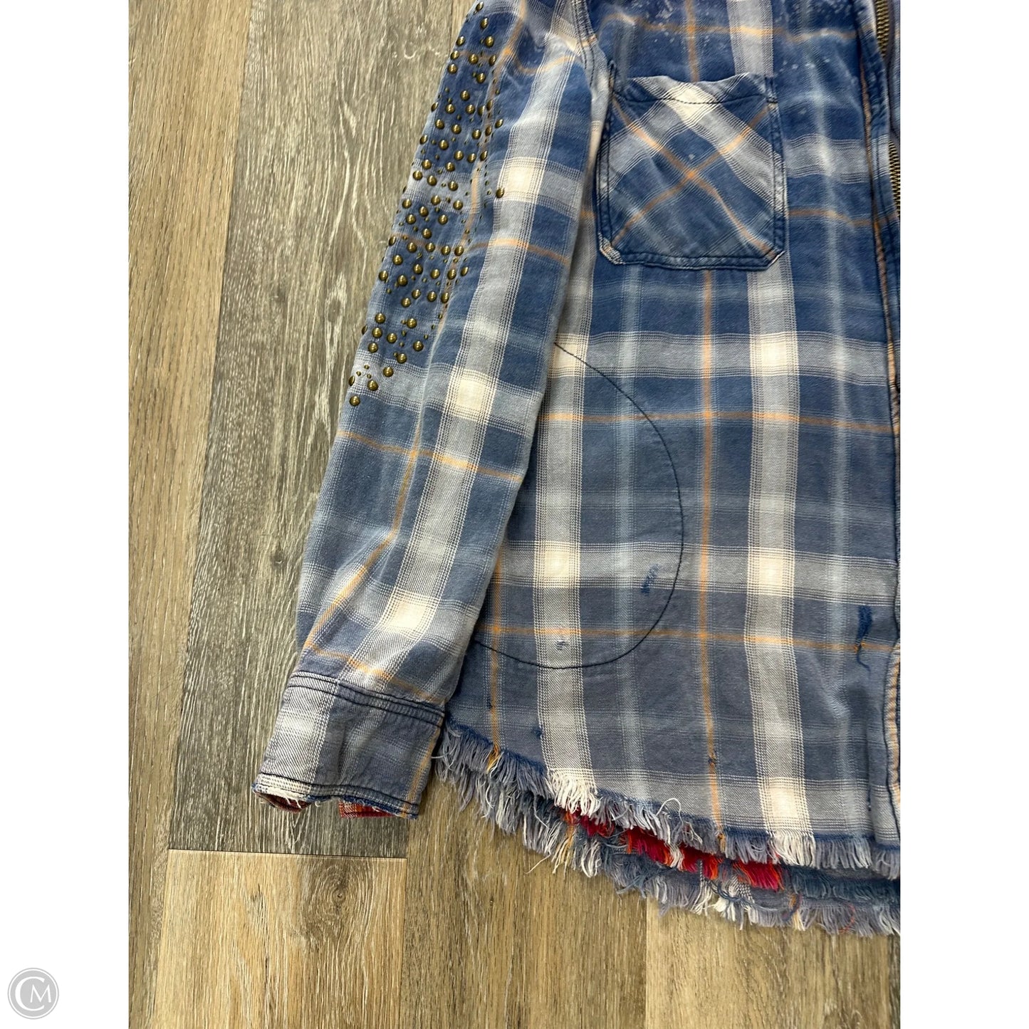 Jacket Shirt By Free People In Plaid Pattern, Size: M