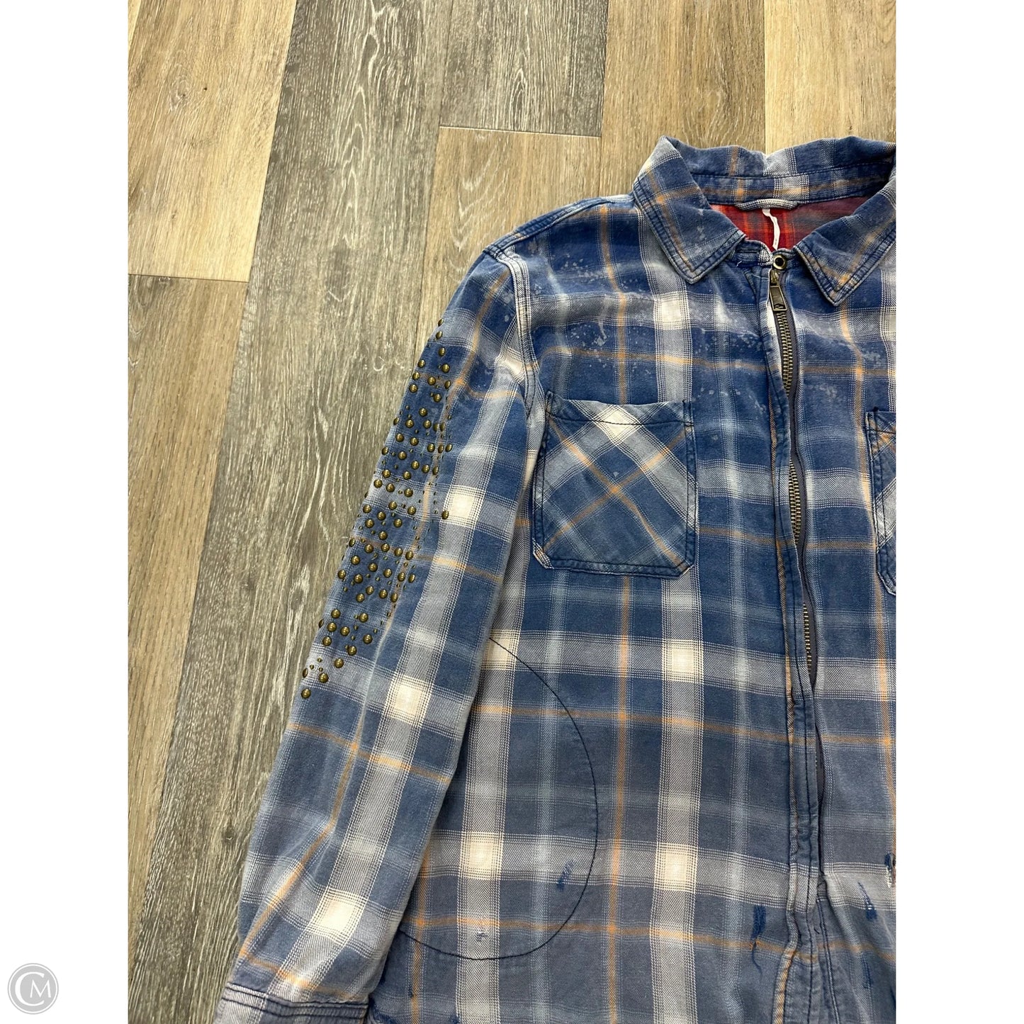 Jacket Shirt By Free People In Plaid Pattern, Size: M
