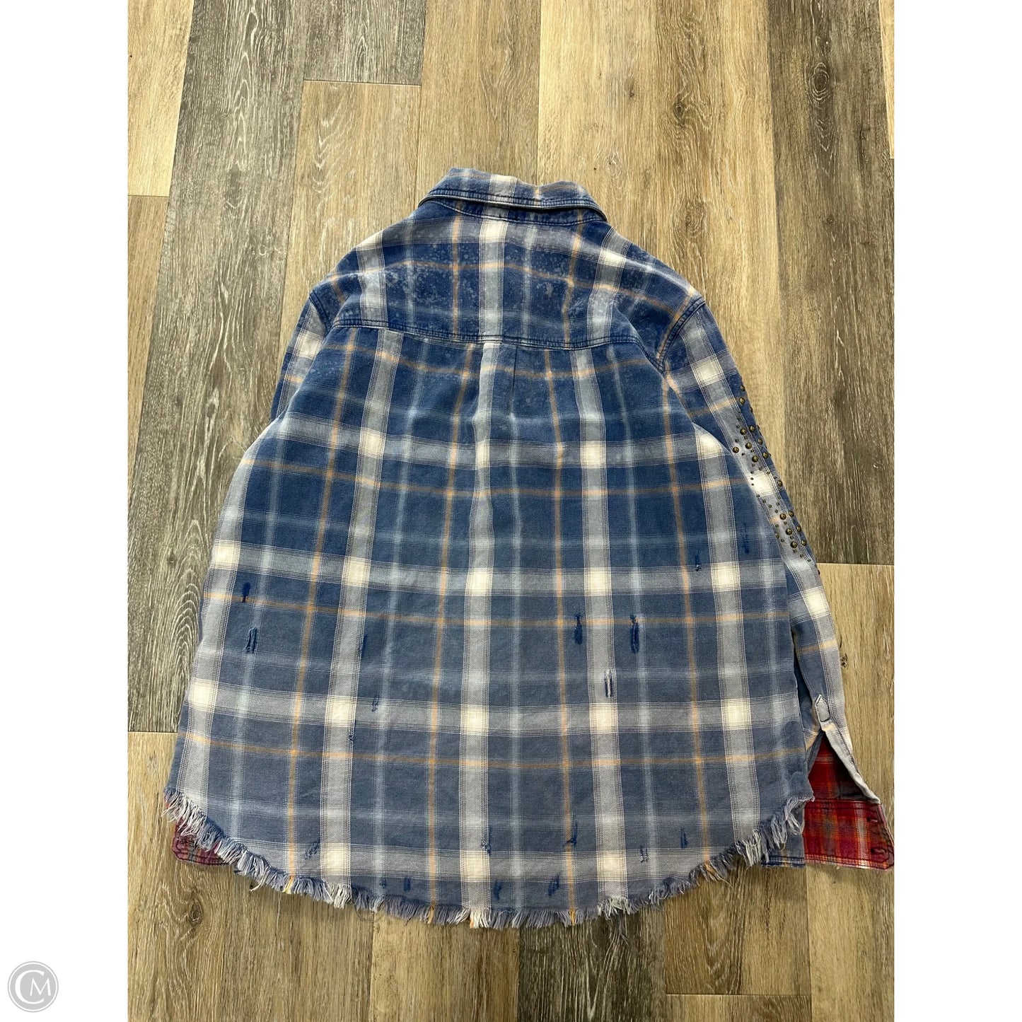Jacket Shirt By Free People In Plaid Pattern, Size: M