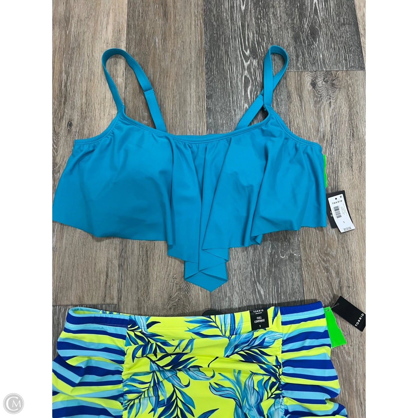 Swimsuit 2pc By Torrid In Blue & Green, Size: 1x