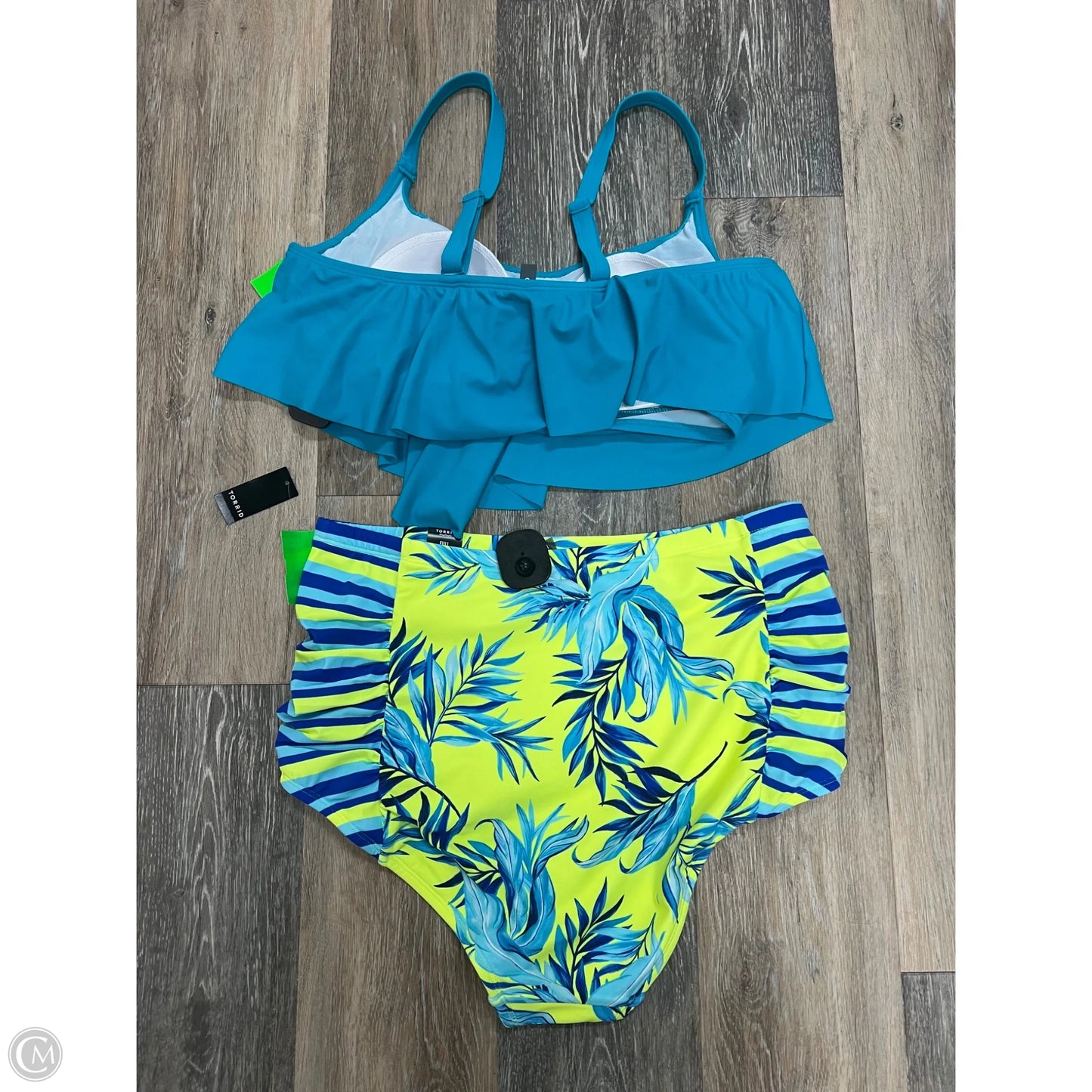 Swimsuit 2pc By Torrid In Blue & Green, Size: 1x