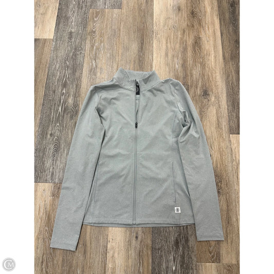 -Athletic Top Long Sleeve Collar By Greatness Wins In Grey, Size: S