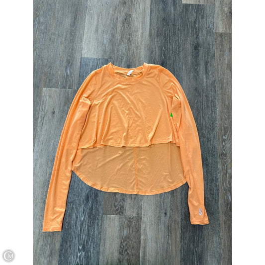 Athletic Top Long Sleeve Crewneck By Free People In Orange, Size: Xs