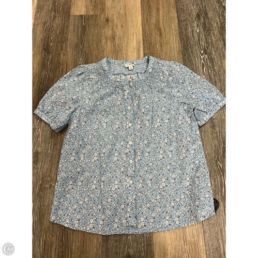 Blouse Short Sleeve By J. Crew In Blue, Size: S