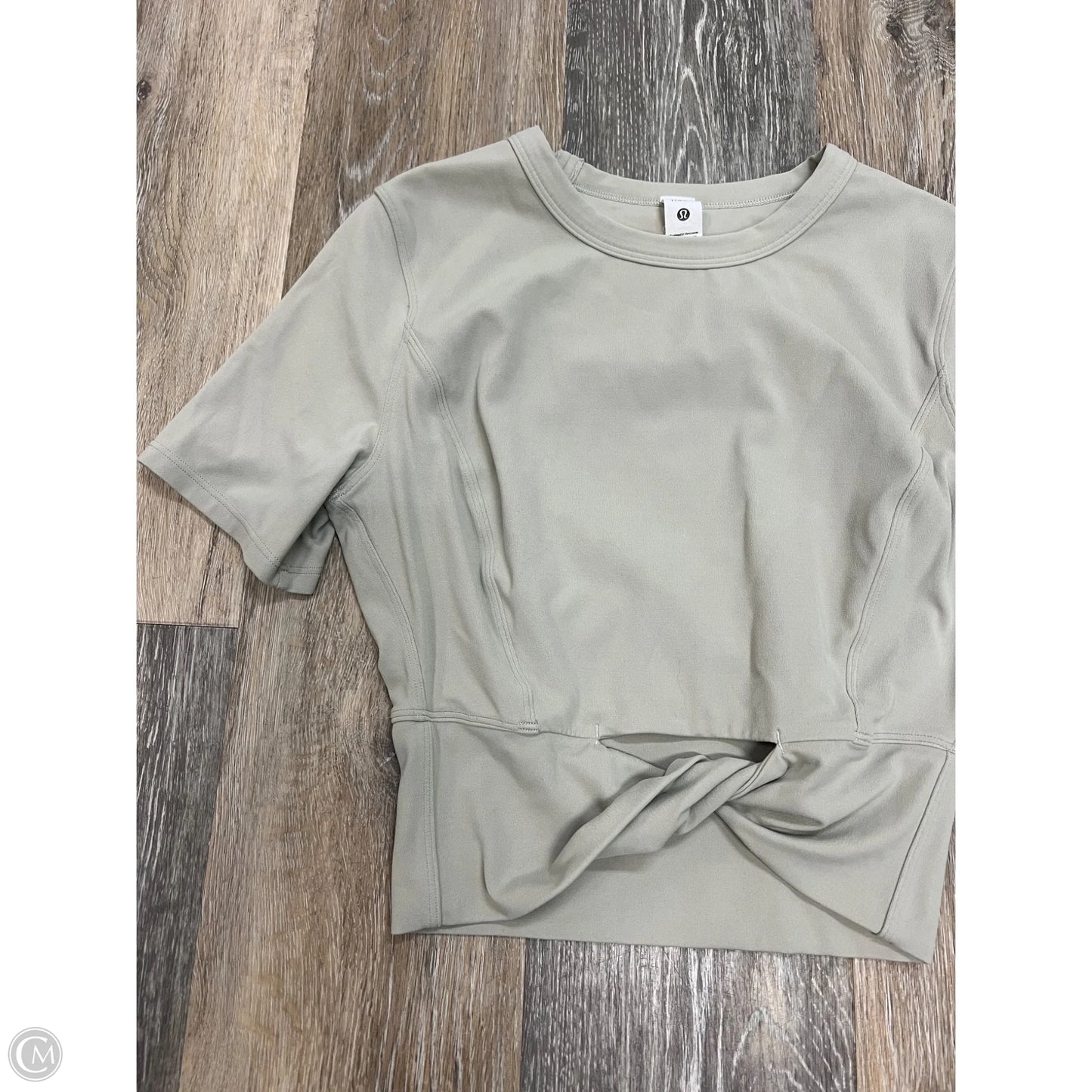 Athletic Top Short Sleeve By Lululemon In Beige, Size: 4