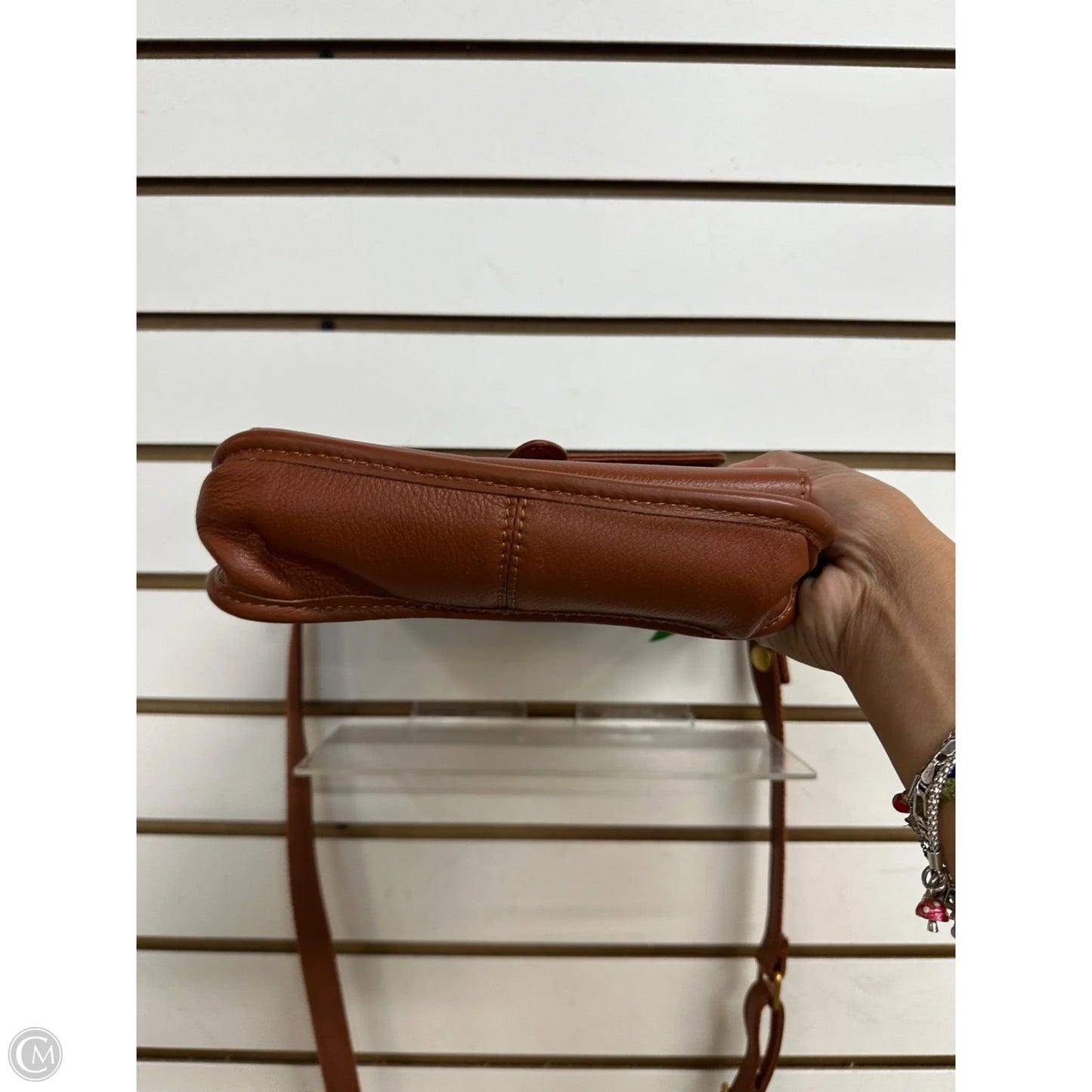 -Handbag Leather By Minooy, Size: Medium