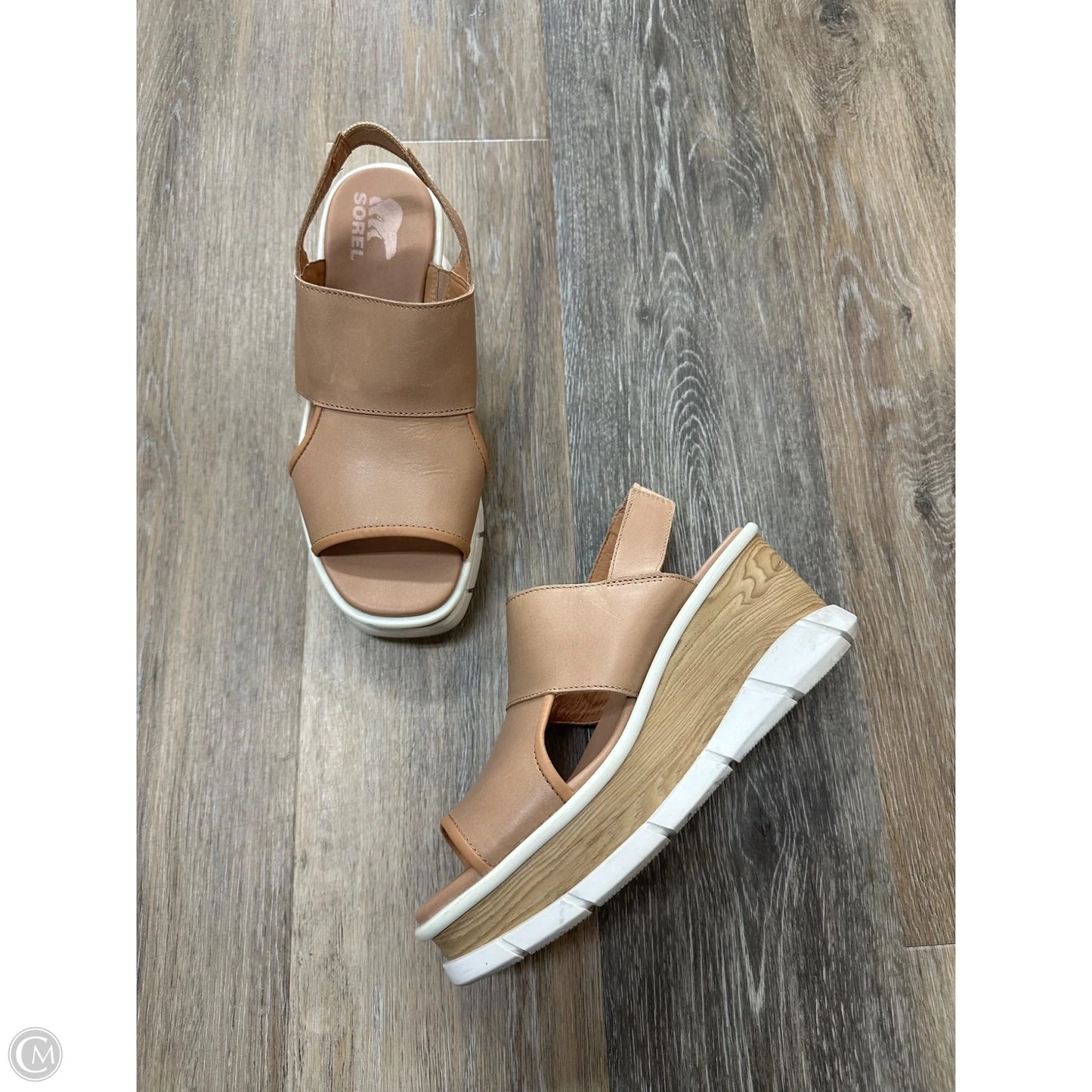 Sandals Heels Wedge By Sorel In Tan, Size: 8