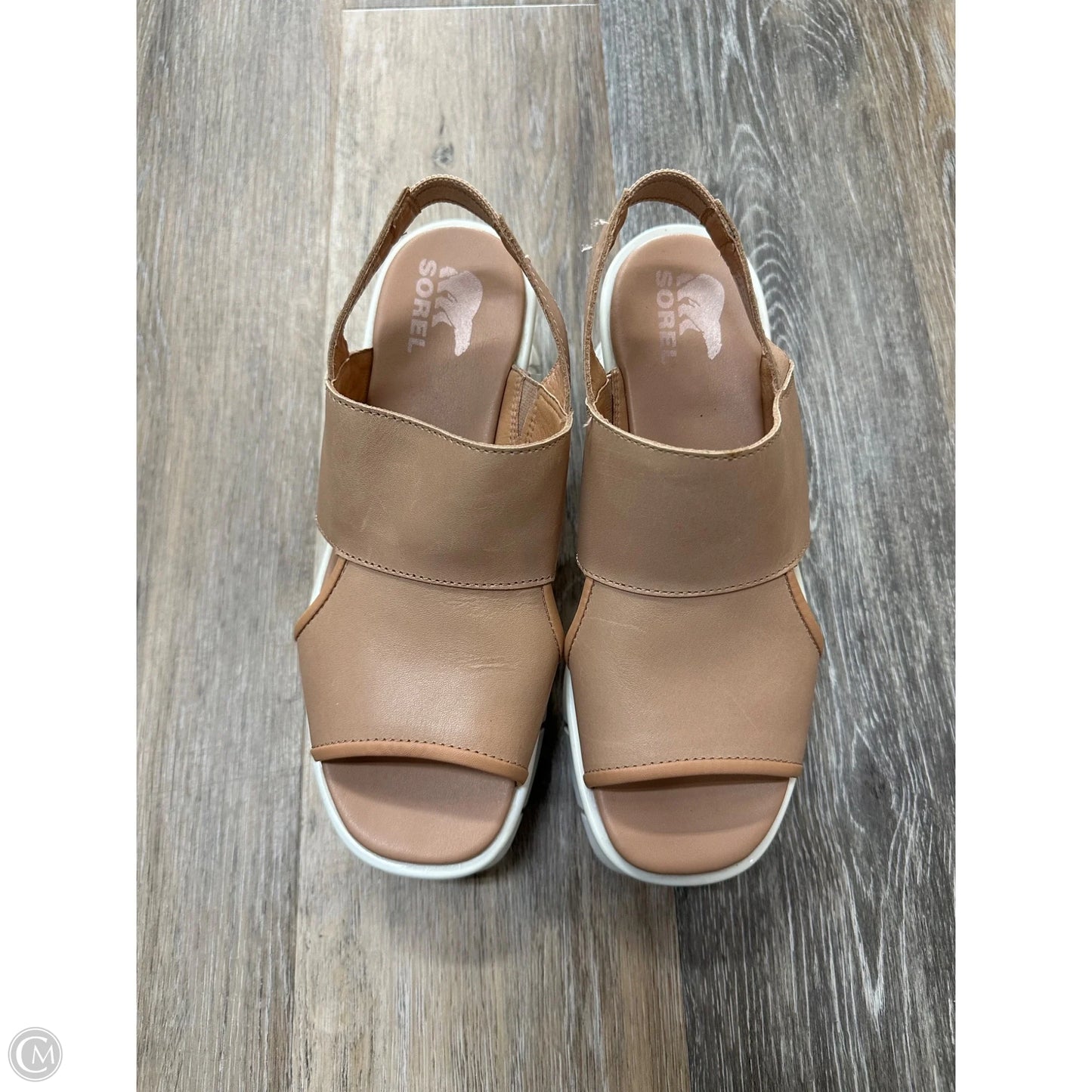 Sandals Heels Wedge By Sorel In Tan, Size: 8